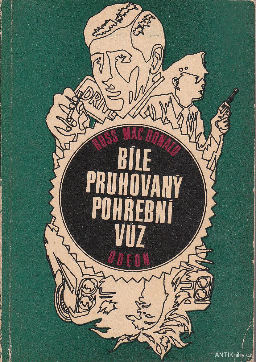 Bíle pruhovaný pohřební vůz